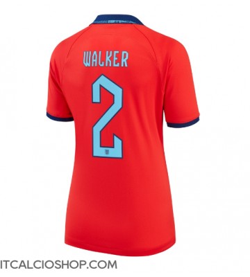 Inghilterra Kyle Walker #2 Seconda Maglia Femmina Mondiali 2022 Manica Corta